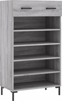 vidaXL - Schoenenkast - 60x35x105 - cm - bewerkt - hout - grijs - sonoma - eikenkleur
