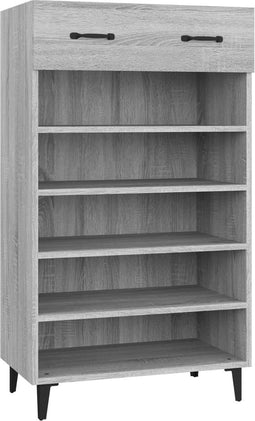 vidaXL - Schoenenkast - 60x35x105 - cm - bewerkt - hout - grijs - sonoma - eikenkleur