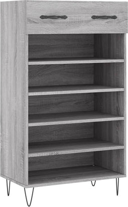 vidaXL - Schoenenkast - 60x35x105 - cm - bewerkt - hout - grijs - sonoma - eikenkleur