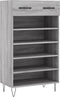 vidaXL - Schoenenkast - 60x35x105 - cm - bewerkt - hout - grijs - sonoma - eikenkleur