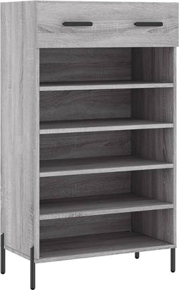 vidaXL - Schoenenkast - 60x35x105 - cm - bewerkt - hout - grijs - sonoma - eikenkleur