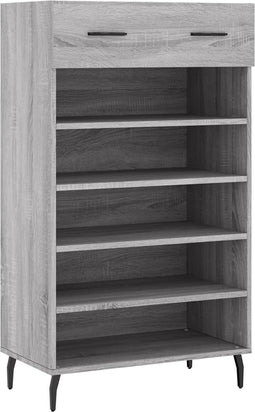 vidaXL - Schoenenkast - 60x35x105 - cm - bewerkt - hout - grijs - sonoma - eikenkleur