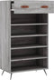 vidaXL - Schoenenkast - 60x35x105 - cm - bewerkt - hout - grijs - sonoma - eikenkleur