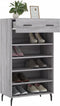 vidaXL - Schoenenkast - 60x35x105 - cm - bewerkt - hout - grijs - sonoma - eikenkleur