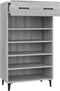 vidaXL - Schoenenkast - 60x35x105 - cm - bewerkt - hout - grijs - sonoma - eikenkleur