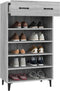 vidaXL - Schoenenkast - 60x35x105 - cm - bewerkt - hout - grijs - sonoma - eikenkleur