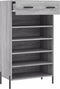 vidaXL - Schoenenkast - 60x35x105 - cm - bewerkt - hout - grijs - sonoma - eikenkleur