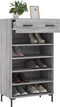 vidaXL - Schoenenkast - 60x35x105 - cm - bewerkt - hout - grijs - sonoma - eikenkleur