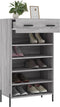vidaXL - Schoenenkast - 60x35x105 - cm - bewerkt - hout - grijs - sonoma - eikenkleur