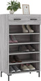 vidaXL - Schoenenkast - 60x35x105 - cm - bewerkt - hout - grijs - sonoma - eikenkleur