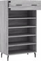 vidaXL - Schoenenkast - 60x35x105 - cm - bewerkt - hout - grijs - sonoma - eikenkleur