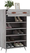 vidaXL - Schoenenkast - 60x35x105 - cm - bewerkt - hout - grijs - sonoma - eikenkleur