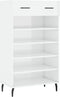 vidaXL - Schoenenkast - 60x35x105 - cm - bewerkt - hout - hoogglans - wit