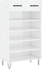 vidaXL - Schoenenkast - 60x35x105 - cm - bewerkt - hout - hoogglans - wit