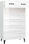 vidaXL - Schoenenkast - 60x35x105 - cm - bewerkt - hout - hoogglans - wit