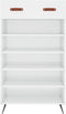 vidaXL - Schoenenkast - 60x35x105 - cm - bewerkt - hout - hoogglans - wit
