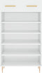 vidaXL - Schoenenkast - 60x35x105 - cm - bewerkt - hout - hoogglans - wit