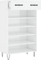 vidaXL - Schoenenkast - 60x35x105 - cm - bewerkt - hout - hoogglans - wit