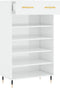 vidaXL - Schoenenkast - 60x35x105 - cm - bewerkt - hout - hoogglans - wit