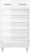 vidaXL - Schoenenkast - 60x35x105 - cm - bewerkt - hout - hoogglans - wit
