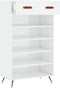 vidaXL - Schoenenkast - 60x35x105 - cm - bewerkt - hout - hoogglans - wit