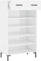 vidaXL - Schoenenkast - 60x35x105 - cm - bewerkt - hout - hoogglans - wit