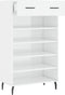 vidaXL - Schoenenkast - 60x35x105 - cm - bewerkt - hout - hoogglans - wit