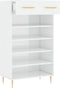vidaXL - Schoenenkast - 60x35x105 - cm - bewerkt - hout - hoogglans - wit