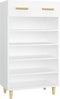 vidaXL - Schoenenkast - 60x35x105 - cm - bewerkt - hout - wit
