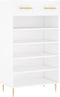 vidaXL - Schoenenkast - 60x35x105 - cm - bewerkt - hout - wit