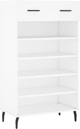 vidaXL - Schoenenkast - 60x35x105 - cm - bewerkt - hout - wit