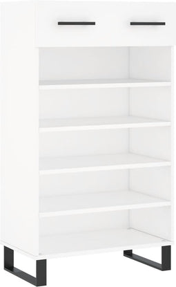 vidaXL - Schoenenkast - 60x35x105 - cm - bewerkt - hout - wit
