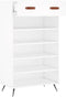 vidaXL - Schoenenkast - 60x35x105 - cm - bewerkt - hout - wit