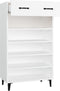 vidaXL - Schoenenkast - 60x35x105 - cm - bewerkt - hout - wit
