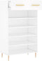 vidaXL - Schoenenkast - 60x35x105 - cm - bewerkt - hout - wit