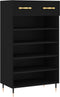 vidaXL - Schoenenkast - 60x35x105 - cm - bewerkt - hout - zwart