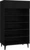 vidaXL - Schoenenkast - 60x35x105 - cm - bewerkt - hout - zwart