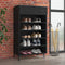 vidaXL - Schoenenkast - 60x35x105 - cm - bewerkt - hout - zwart