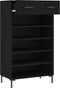 vidaXL - Schoenenkast - 60x35x105 - cm - bewerkt - hout - zwart