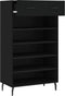 vidaXL - Schoenenkast - 60x35x105 - cm - bewerkt - hout - zwart