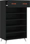 vidaXL - Schoenenkast - 60x35x105 - cm - bewerkt - hout - zwart