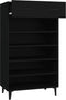 vidaXL - Schoenenkast - 60x35x105 - cm - bewerkt - hout - zwart