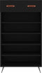 vidaXL - Schoenenkast - 60x35x105 - cm - bewerkt - hout - zwart