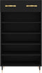 vidaXL - Schoenenkast - 60x35x105 - cm - bewerkt - hout - zwart