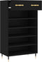 vidaXL - Schoenenkast - 60x35x105 - cm - bewerkt - hout - zwart