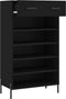vidaXL - Schoenenkast - 60x35x105 - cm - bewerkt - hout - zwart