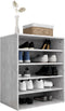 vidaXL - Schoenenkast - 60x35x70 - cm - bewerkt - hout - betongrijs