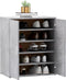 vidaXL - Schoenenkast - 60x35x70 - cm - bewerkt - hout - betongrijs