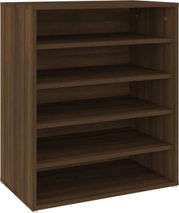 vidaXL - Schoenenkast - 60x35x70 - cm - bewerkt - hout - bruin - eikenkleur