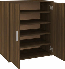 vidaXL - Schoenenkast - 60x35x70 - cm - bewerkt - hout - bruin - eikenkleur